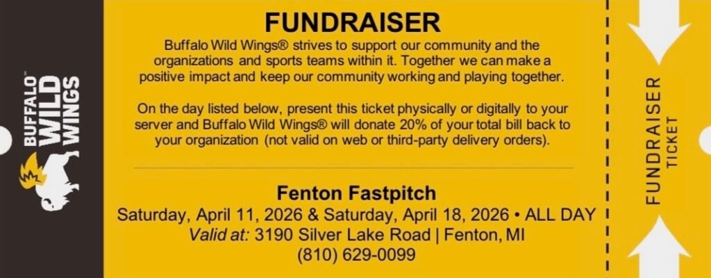 buffalo wild wings fundraiser ticket spring 2026